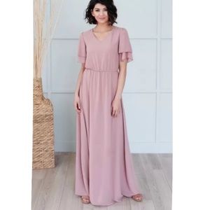 Mikarose Chloe Modest Chiffon Bridesmaid Dress